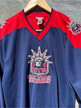 Vintage New York Rangers Hockey Jersey Youth L Lady Liberty